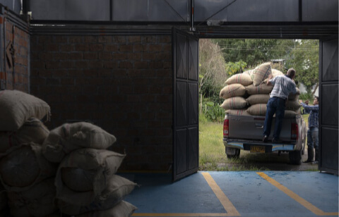 almacén de granos de café